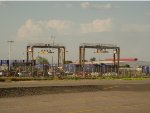 Intermodal Cranes in the yard at Ford Hermosillo Assembly plant